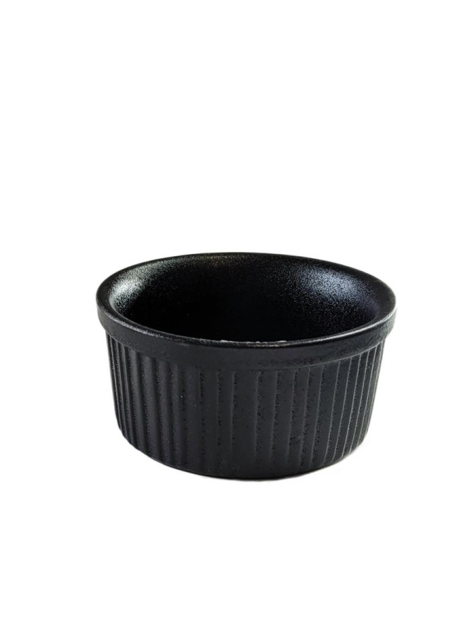 Miska porcelánová na creme brulle, 10 cm, 1ks, čierna