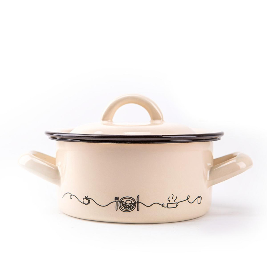 Kastról smalt + pokr. 18cm/2,0L dekor Linea