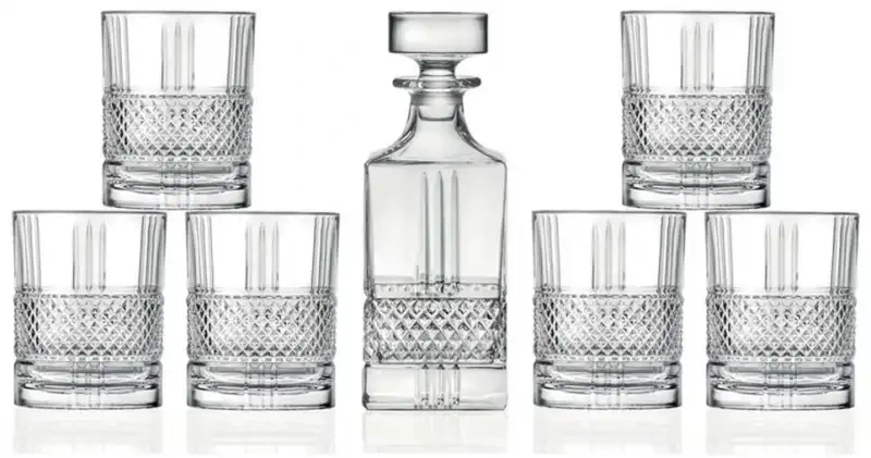 Pohár na whisky + fľaša 6ks BRILLANTE