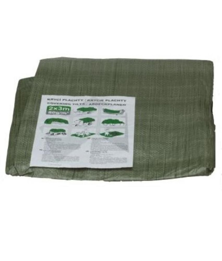 Plachta krycia 4x6 m zelená s okami ŠTANDARD KLC