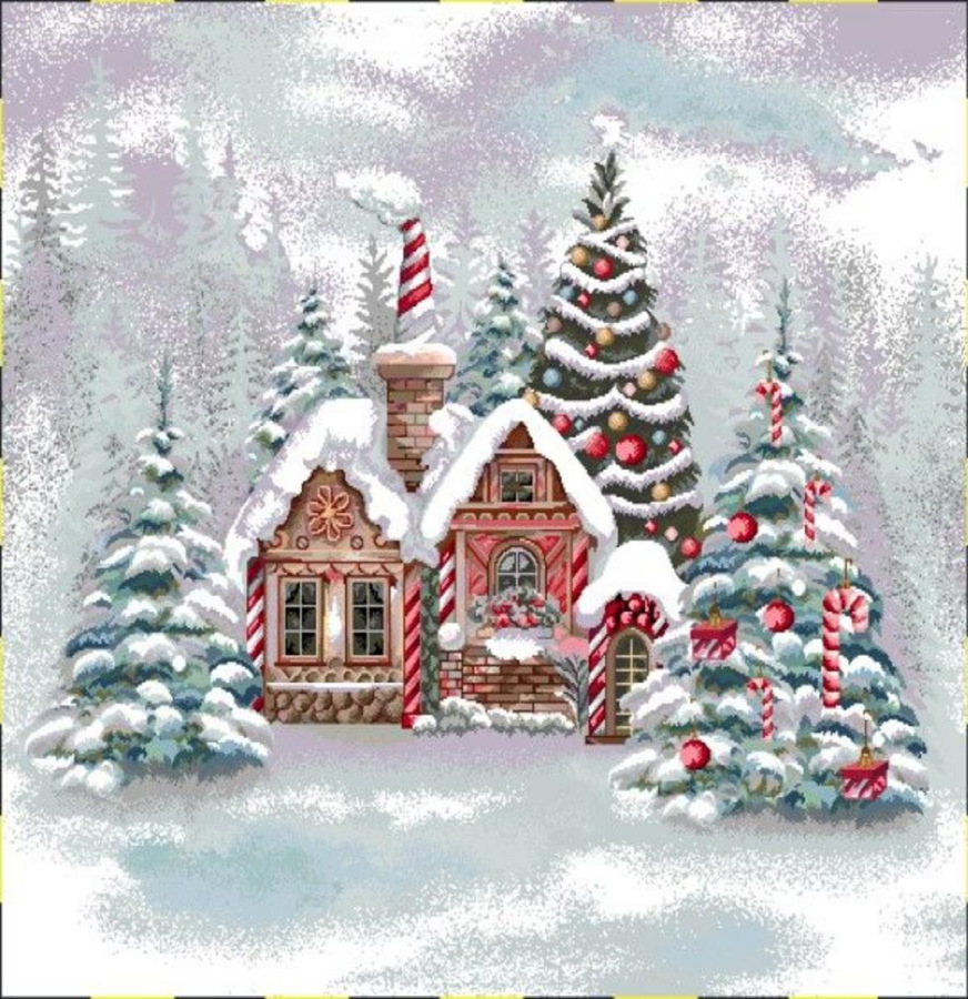 Obliečka na vankúš gobelínová, Vianoce CANDY CANE, 42x42cm