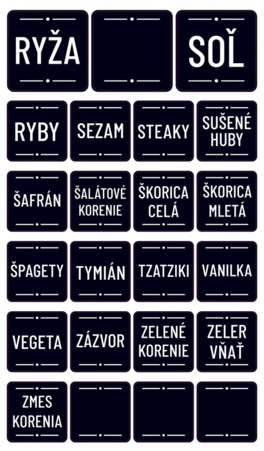 Samolepka na koreničky čierne, 92ks etikiet KLC