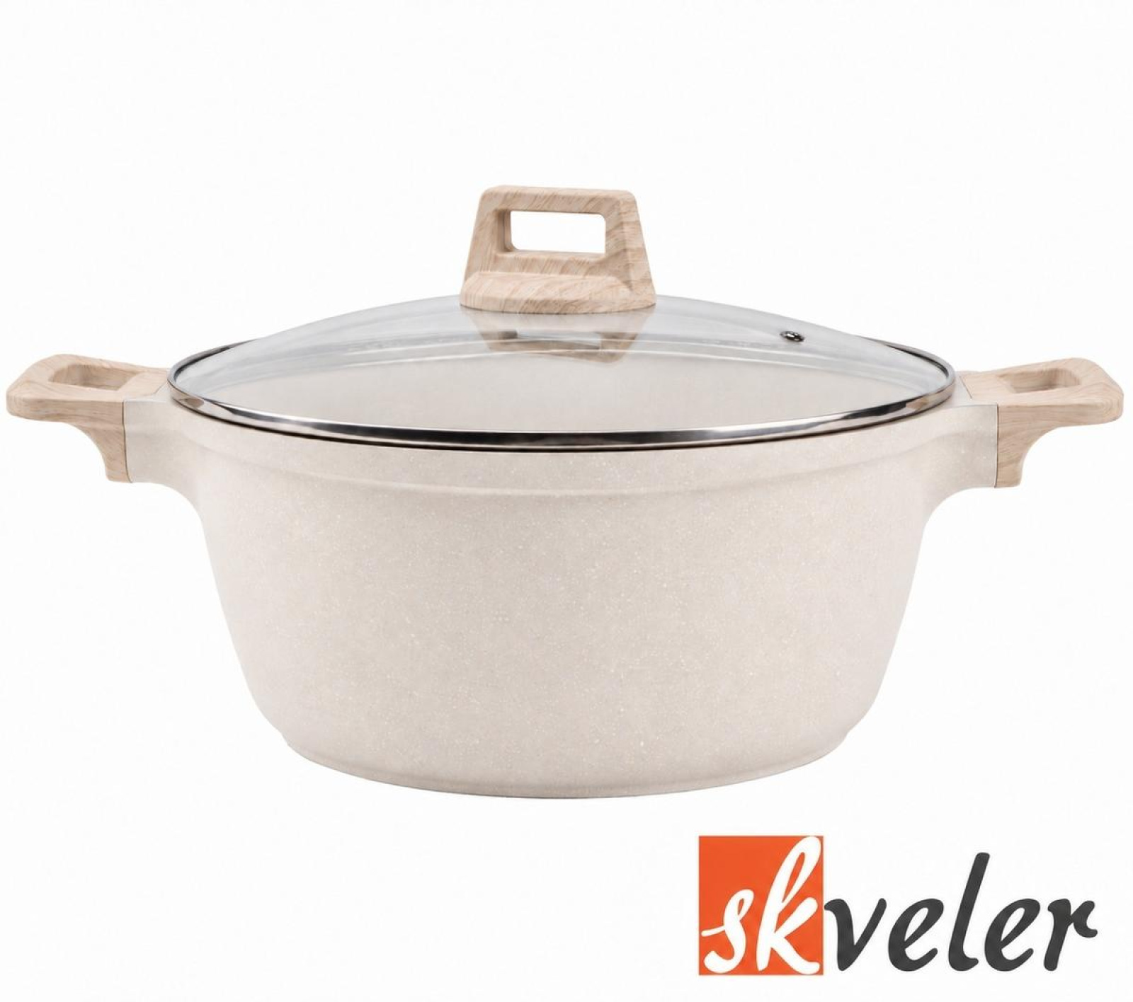 Kastról + pokrievka 28x12,5cm cream line Skveler