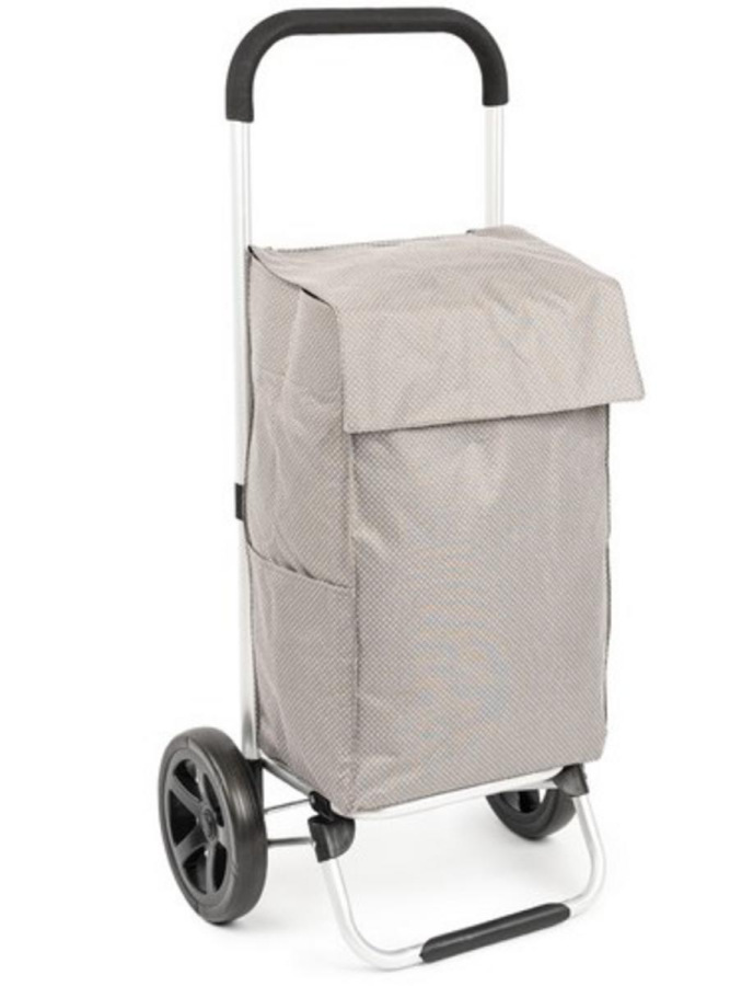 Nákupná taška na kolieskach VIENA KLC 40 l sivá – nosnosť 30 kg, 21 cm kolesá