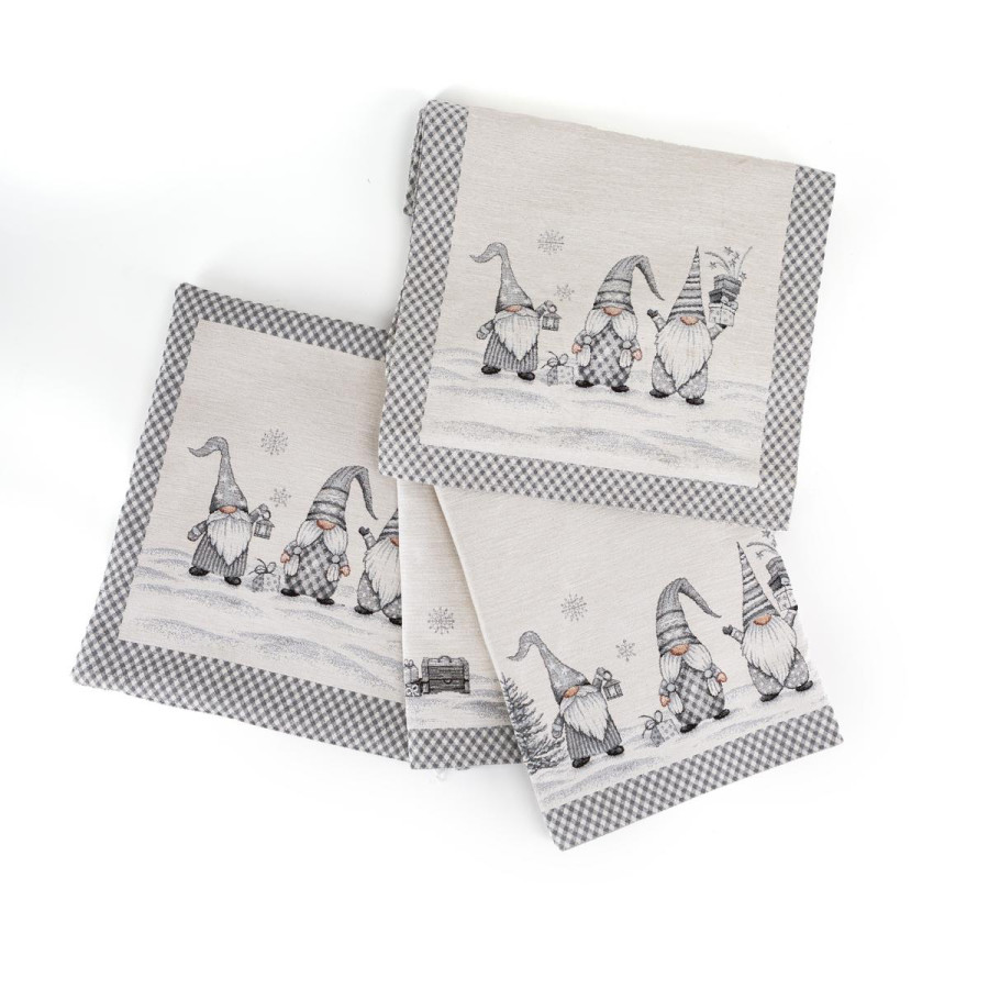 Obrus gobelínový, Vianoce TRPASLÍK SIVÝ, 100x100cm