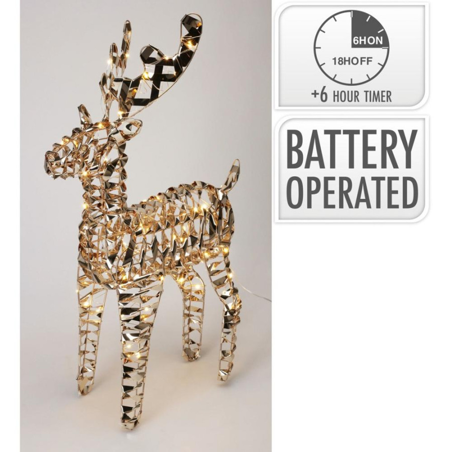 LED Sob 60 cm – 100 mikro LED, zlatý, časovač, batérie