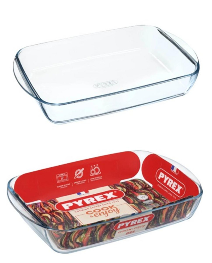 Pekáč hranatý, 40x27x7cm, 4,9L, sklo číre PYREX