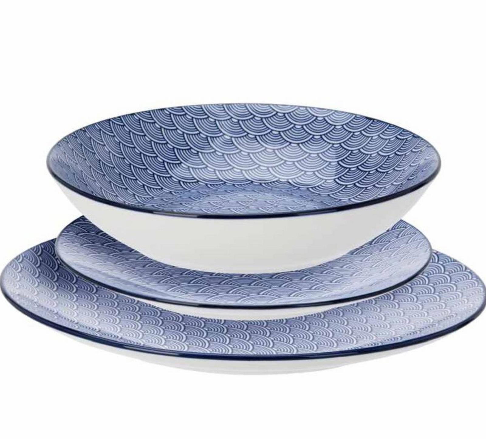 Tanier sada 18-dielna porcelán modrý dekor