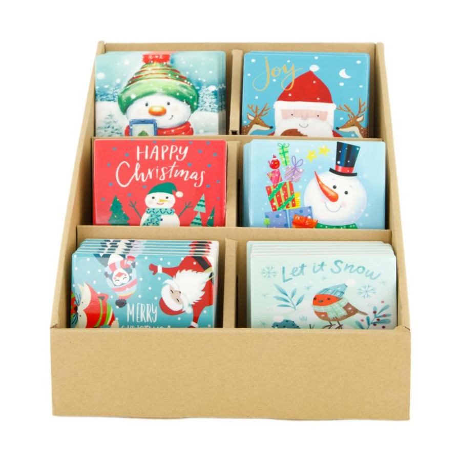 Podnos vianočný 10x10x0,7cm keramika mix