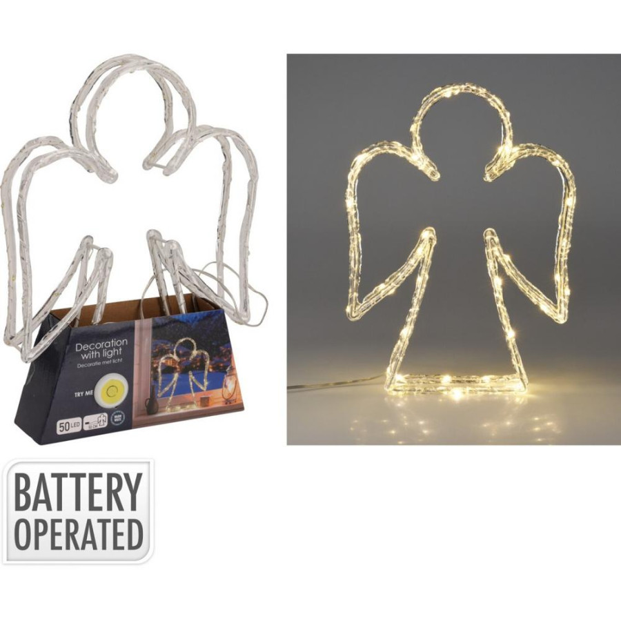 Dekorácia anjel 50 LED teplá biela
