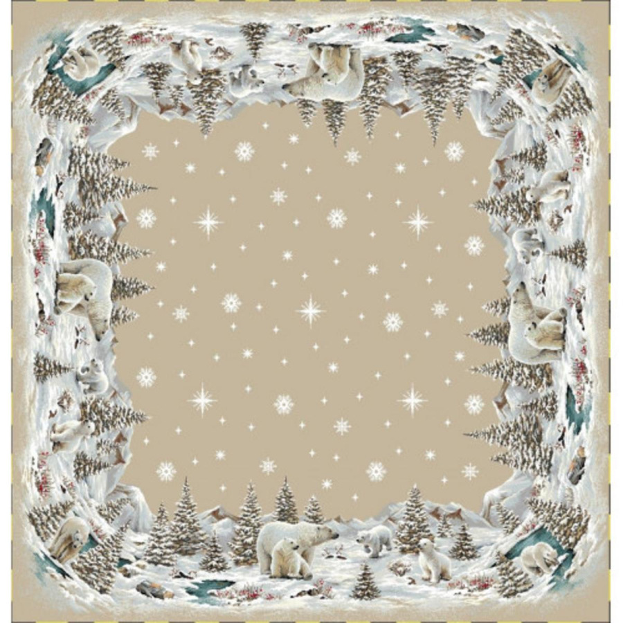 Obrus gobelínový, Vianoce ĽADOVÉ MEDVEDE, 100x100cm