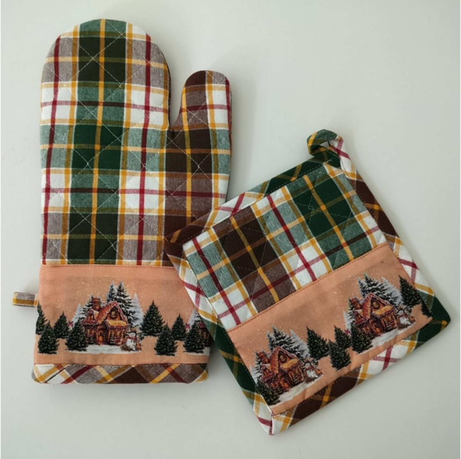 Chňapka a podložka kuchynská, Vianoce DOMČEK