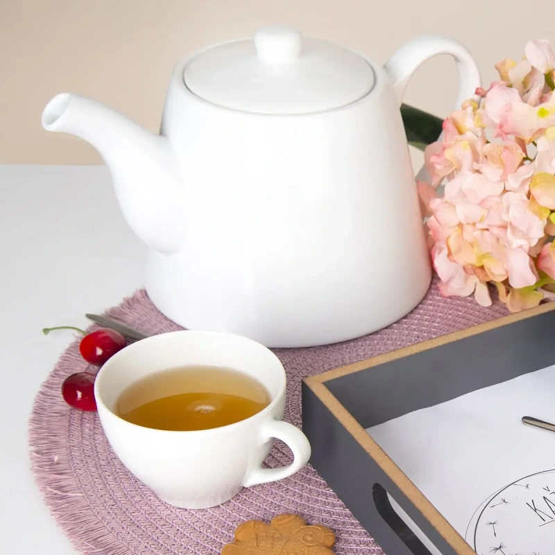 Porcelánová čajová kanvica MONA 2,1 l – veľká kanvica na čaj a kávu s viečkom a výlevkou 2