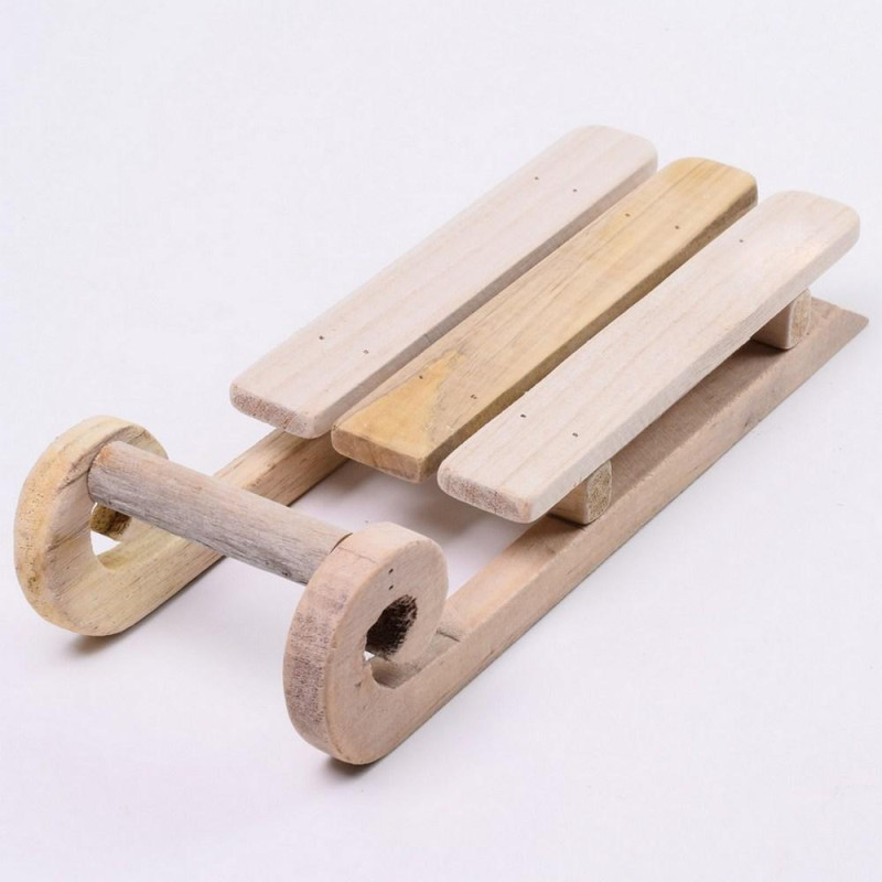 Dekorácia sánky 33x12x7,5 cm drevo natur