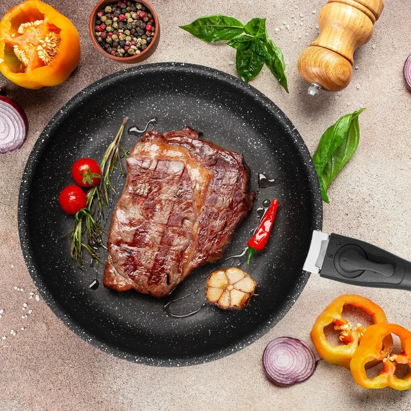 Nepriľnavá panvica GRANDE COMBI 26 cm bez rukoväti – PFLUON GRANIT, indukcia, rúra 5