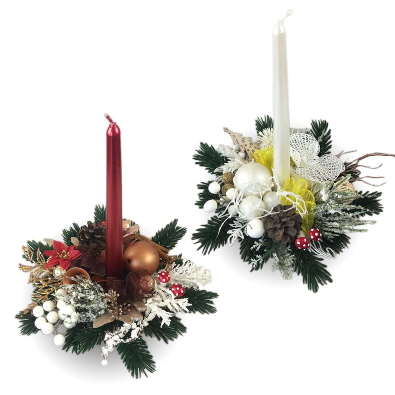 Ikebana vianočná 28x30 cm plast mix