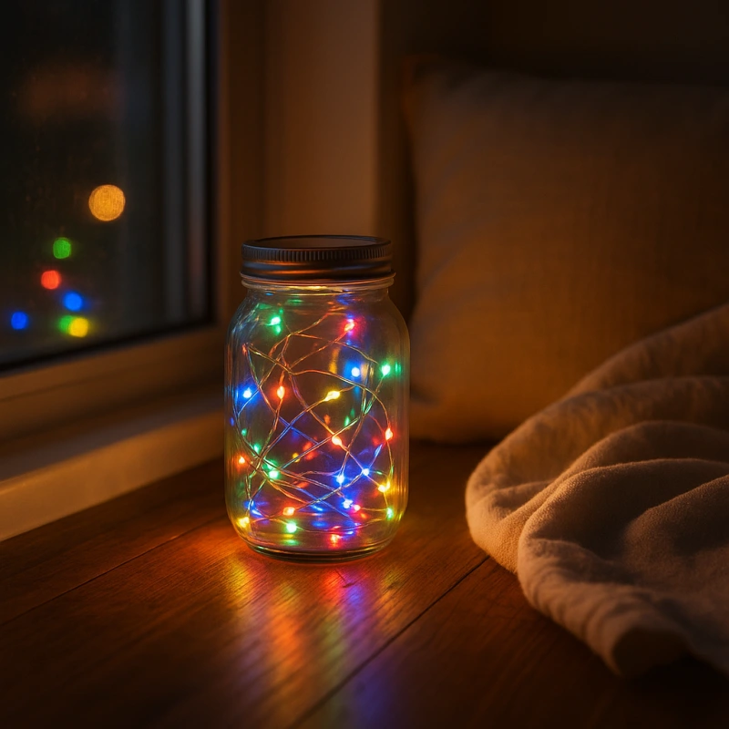 Vianočná LED reťaz 20 LED – farebná, batérie, časovač 1