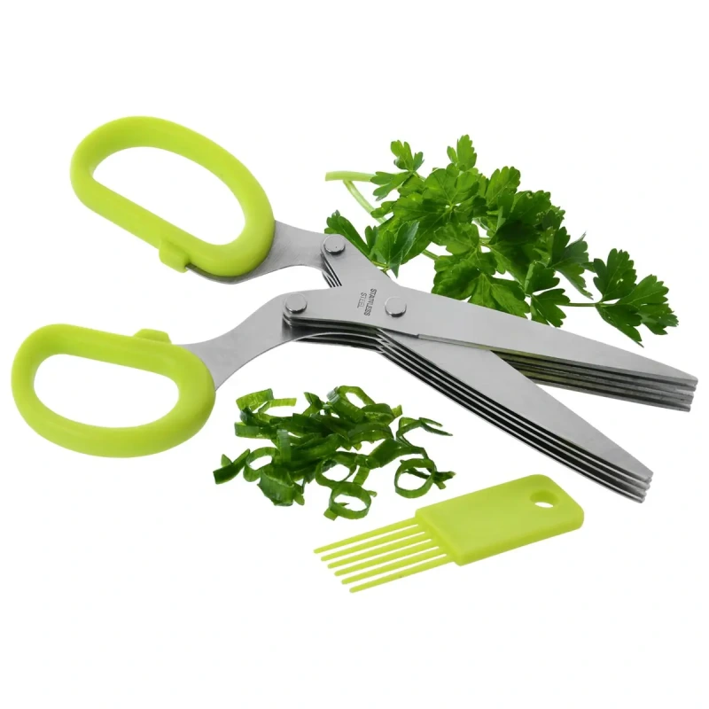 Nožnice na bylinky s čistidlom – 5-čepeľové 1