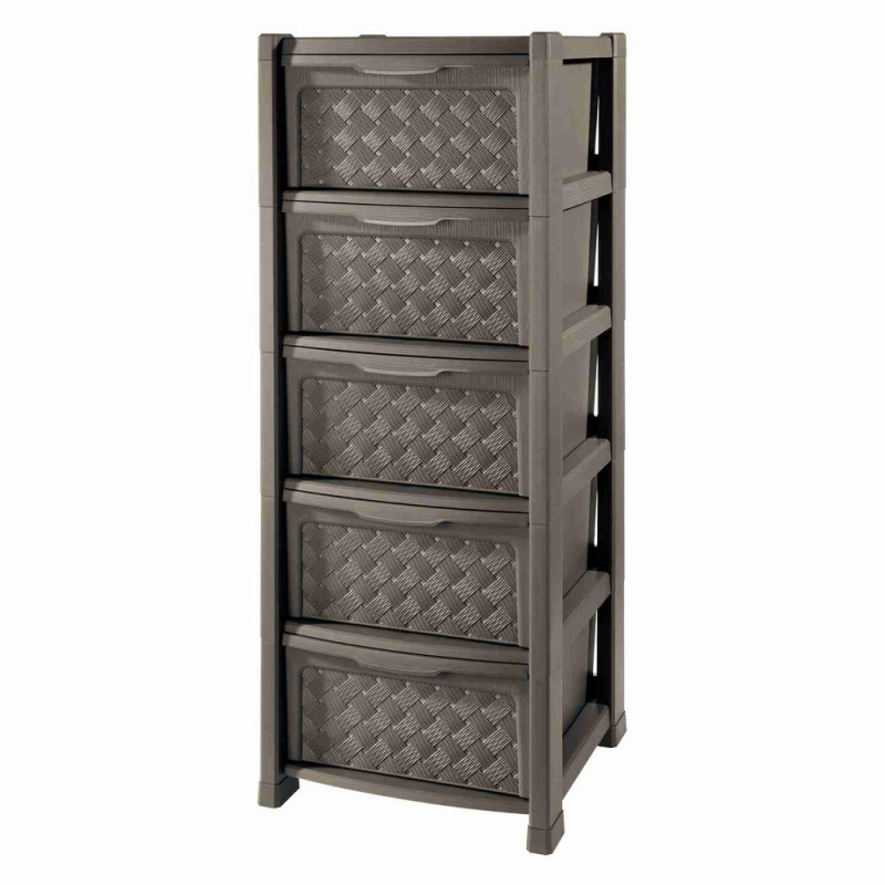 Komoda UH 5-poschodová 38.5X39XH101.5CM hnedá "Arianna" TONTARELLI