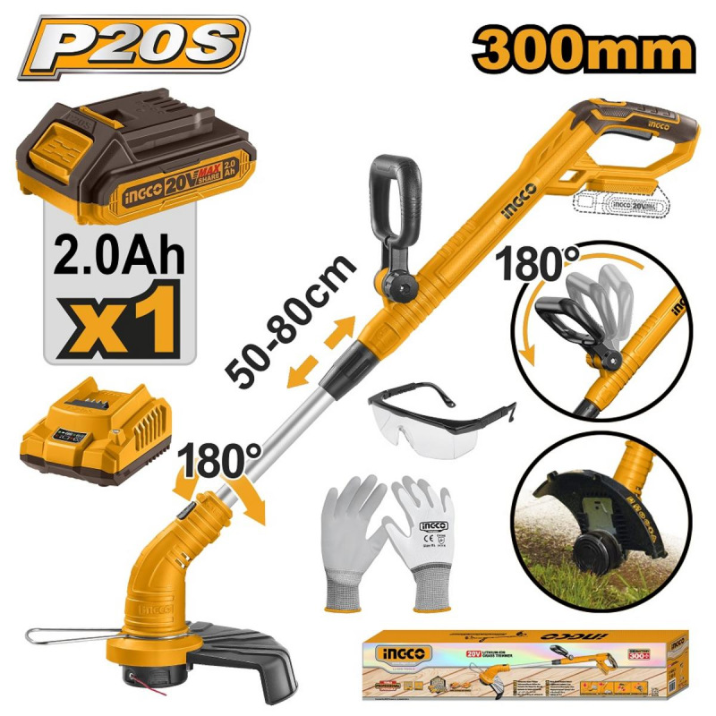 Kosačka strunová/Vyžínač CGTLI20301 INGCO AKU 20V P20S STARTER KIT
