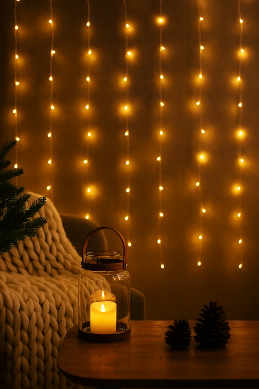 Vianočný LED záves 400 LED – teplá biela, diaľkové ovládanie, vonkajšie/vnútorné, IP44 1