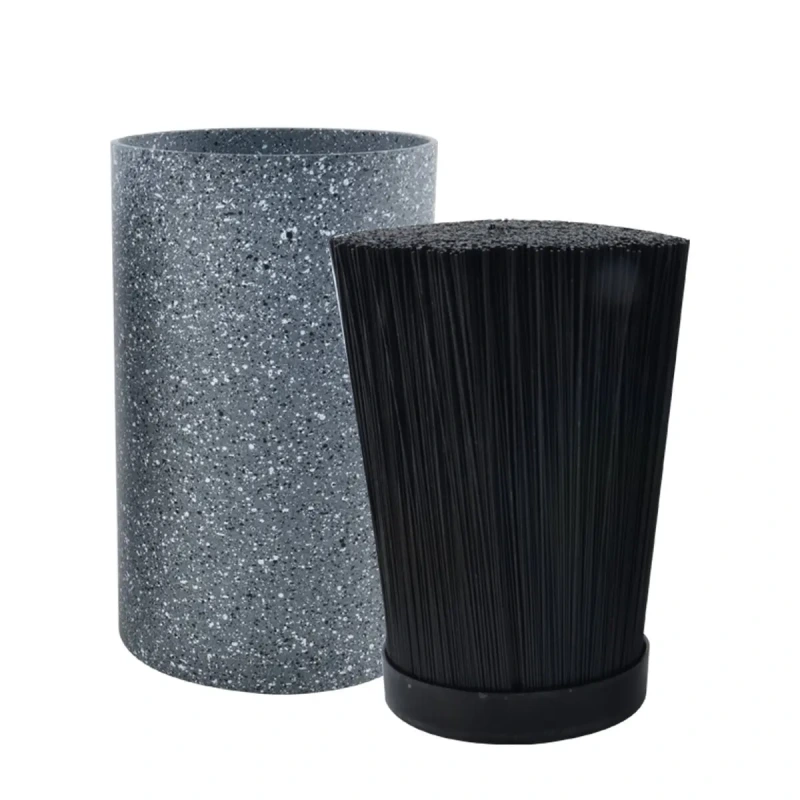 Stojan na nože so štetinami – sivý, univerzálny 18 cm 2