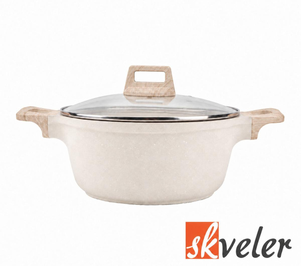 Kastról + pokrievka 20x9,5cm cream line Skveler