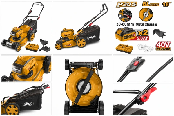 Aku kosačka INGCO LMLI20186 40 V | Záber 46 cm 2