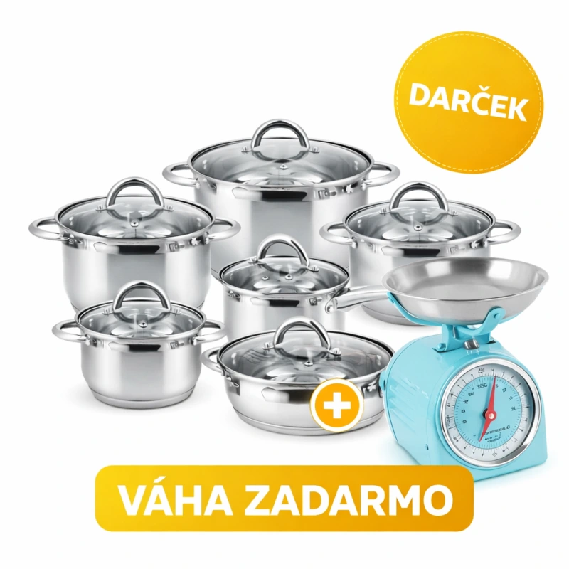 Sada nerezových hrncov EDEL-HOFF 12 dielna – indukcia, pokrievky, nerez