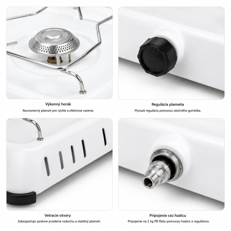 Dvojitý plynový varič ORLÍK 1,2 kW – na 2 kg PB fľašu 2