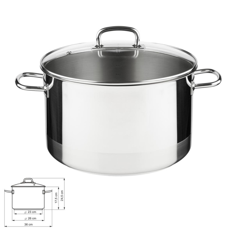 Nerezový hrniec KOLIMAX PROFESSIONAL 8,0 l + sklenená pokrievka (26 cm)