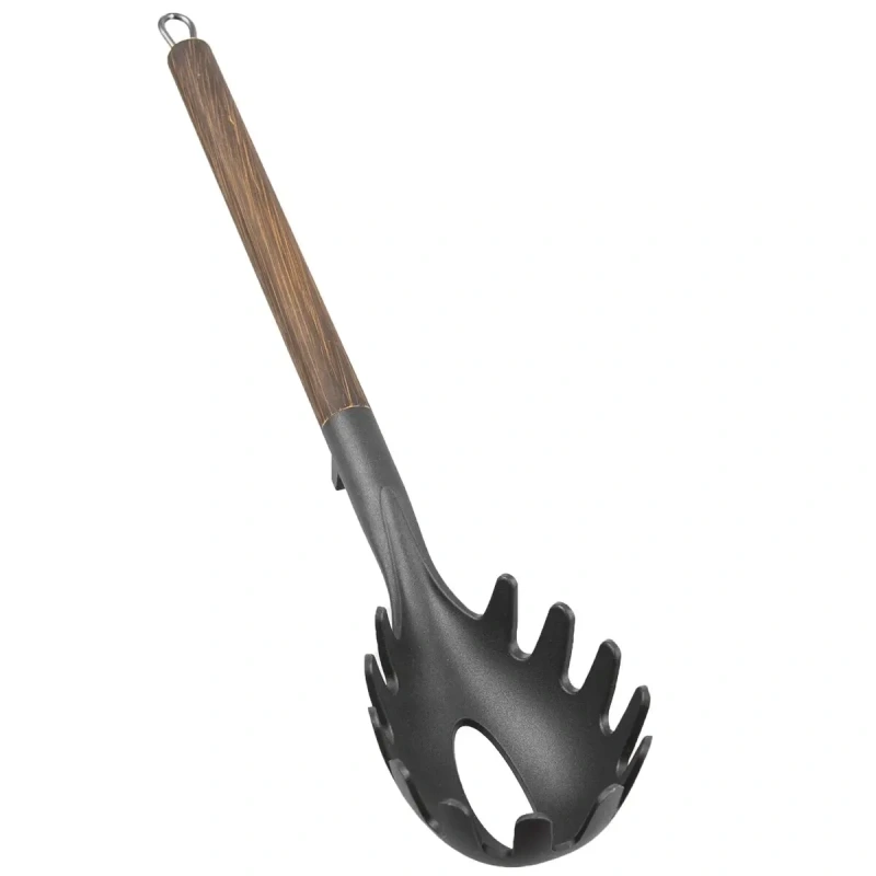 Naberačka špagiet WOODEN 33,5 × 7 cm –drevený dekor, odkvapkávacie otvory,odolná do 200°C 2