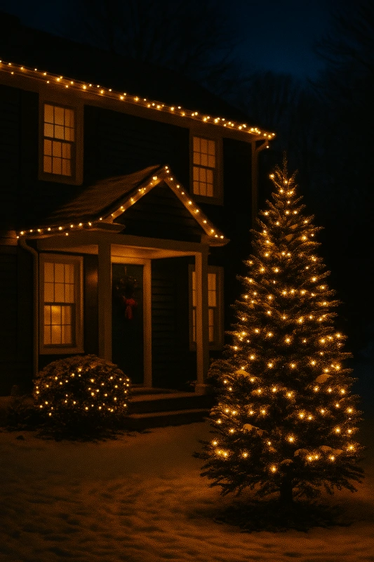 Vianočná LED reťaz 240 LED – teplá biela, 18 m, vonkajšie/vnútorné, časovač, funkcie 1