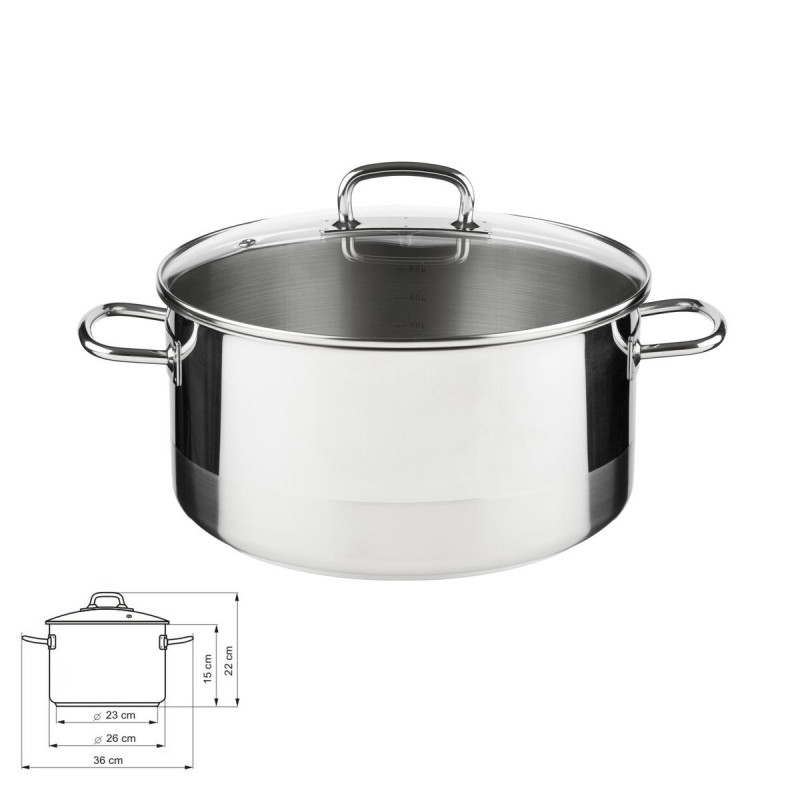 Nerezový hrniec KOLIMAX PROFESSIONAL 6,5 l + sklenená pokrievka (26 cm)