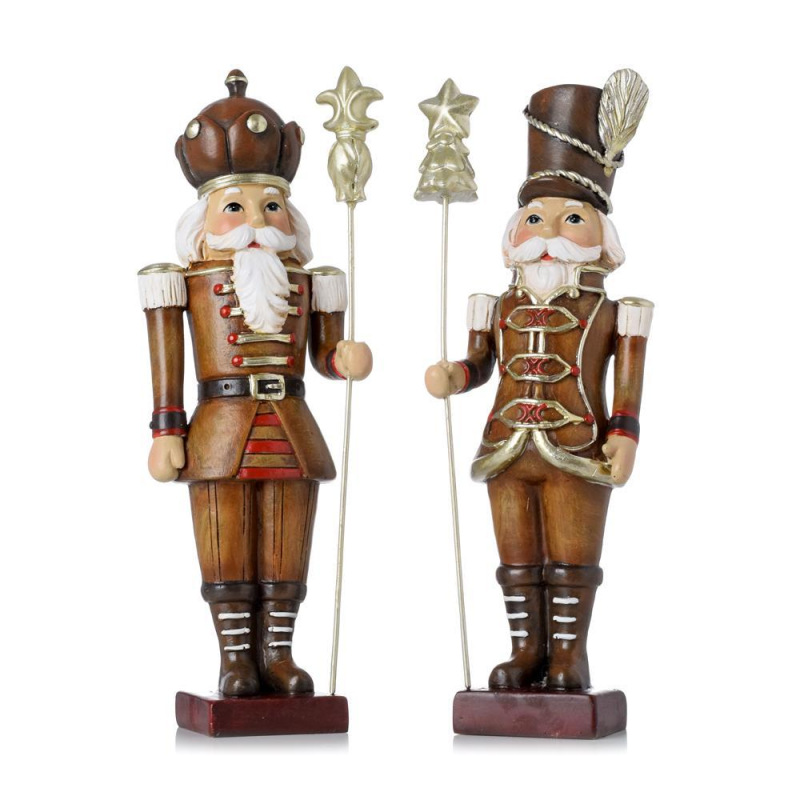 Postavička luskáčik/vojačik s kopijou 8x6x23cm polyrezín mix