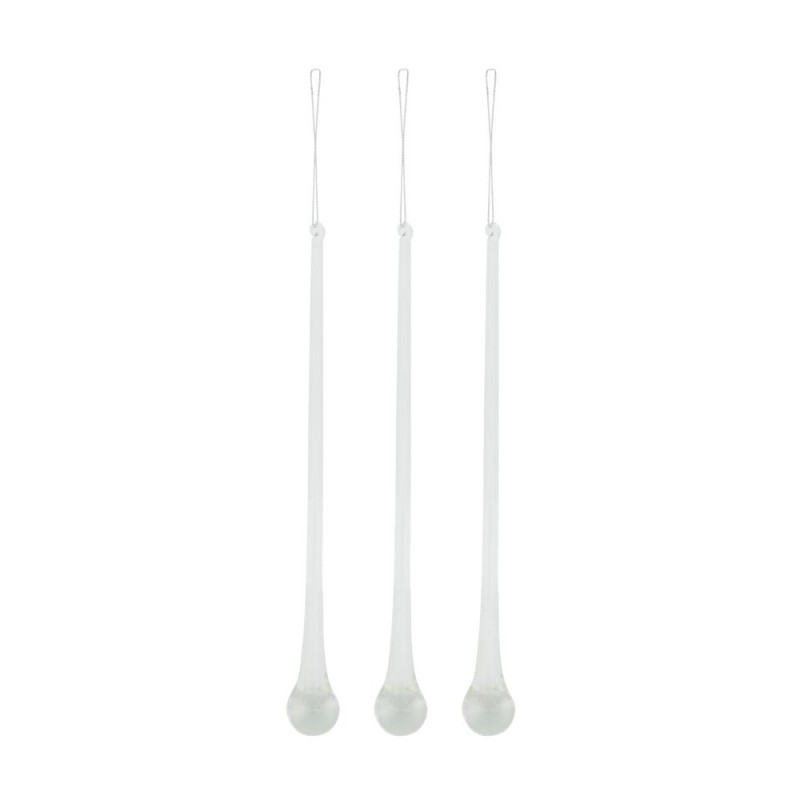 Ozdoba závesná cencúle sada 3ks 2x2x25cm sklo transparent