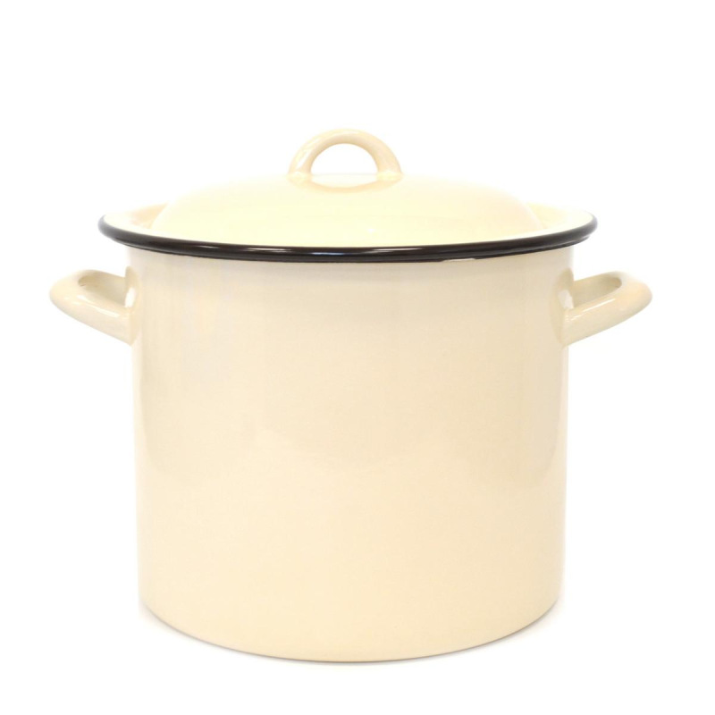 Hrniec smalt + pokr. 23cm/8L bez dekoru, béžový KLC