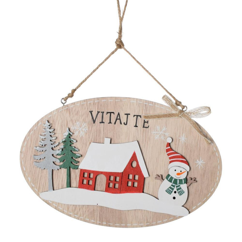Ozdoba závesná Vitajte krajinka 22,6x0,9x14,5cm drevo