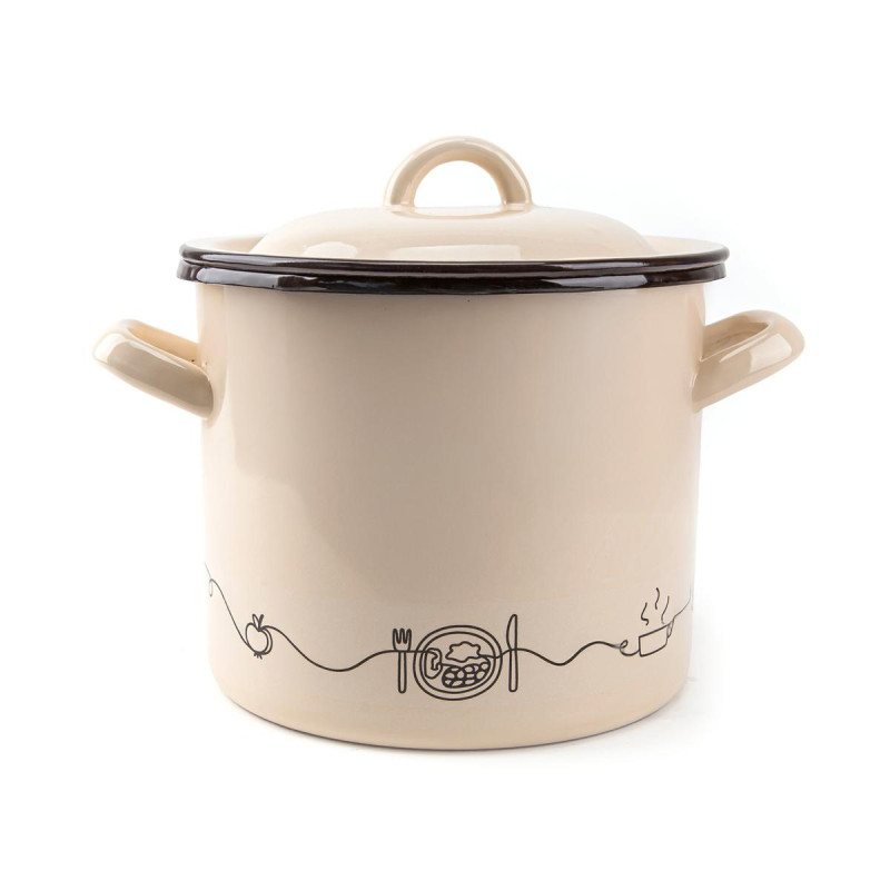 Hrniec smalt + pokr. 21cm/6L dekor Linea