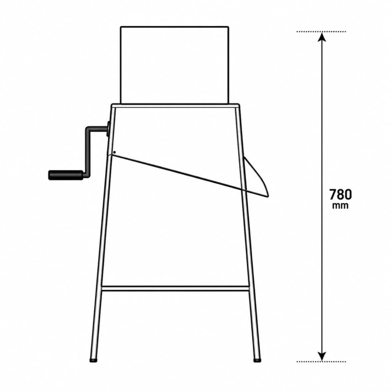 Rezačka na repu stojanová Fe/Zn-INOX – nerezový bubon, výška 80 cm 1