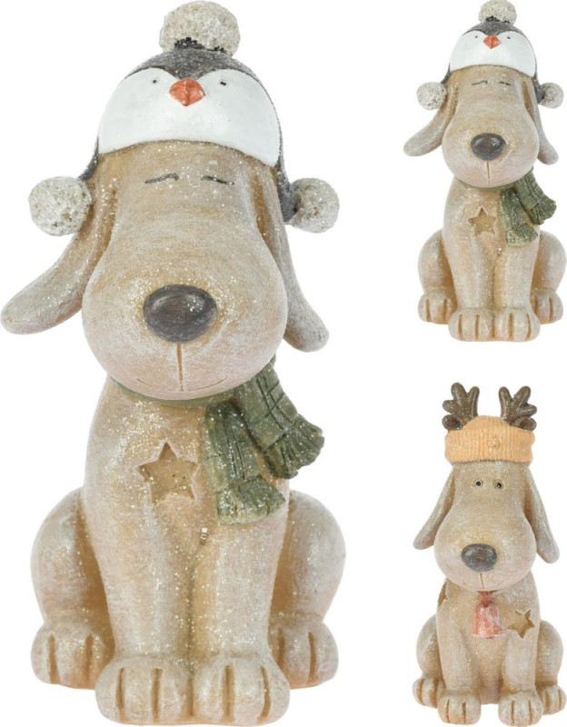 Postavička pes 8x9x16 cm polyrezín mix