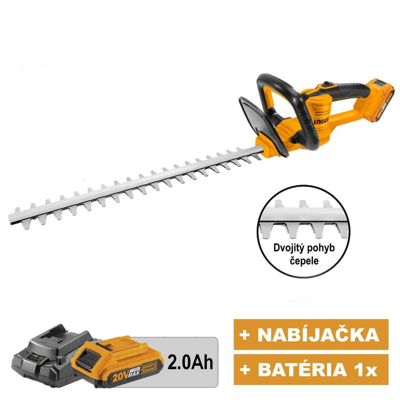 Nožnice na živý plot CHTLI20018 INGCO AKU 20V KIT P20S KLC