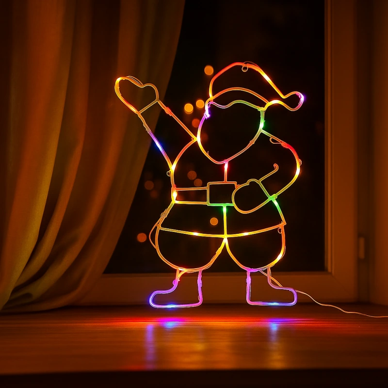 Dekorácia na okno s prísavkou 24 LED – farebné svetlá, batériová 1