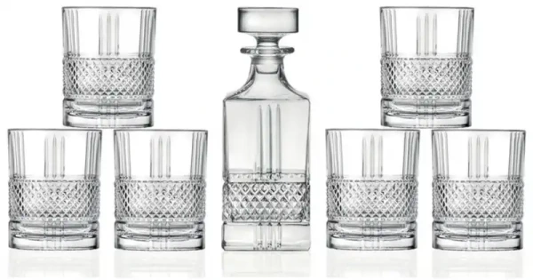 Pohár na whisky + fľaša 6ks BRILLANTE