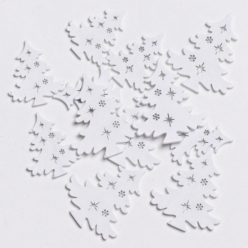 Dekorácia strom mix sada 12 ks biely