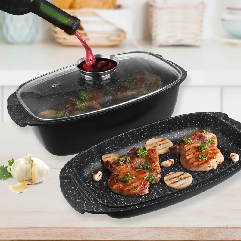 Obojstranný pekáč GRANDE Aroma 39 × 22 cm – nepriľnavý, indukcia 1