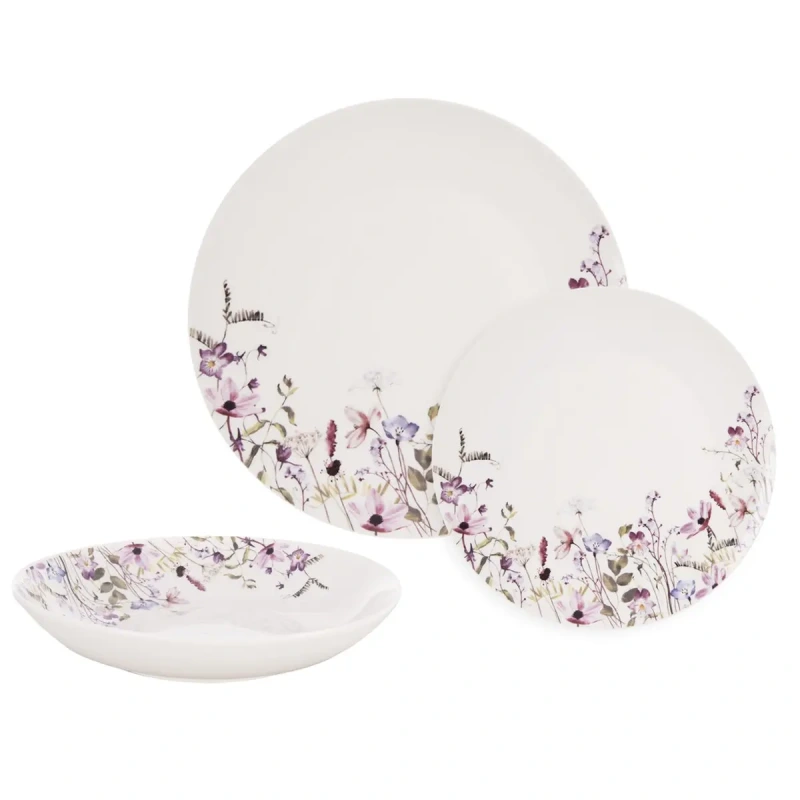 Jedálenská sada LÚKA 18 dielov – porcelánová pre 6 osôb 2
