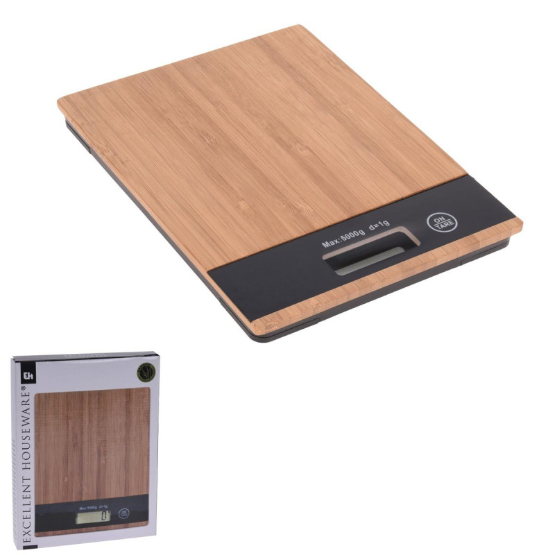 Váha kuchynská digitálna do 5kg bambus