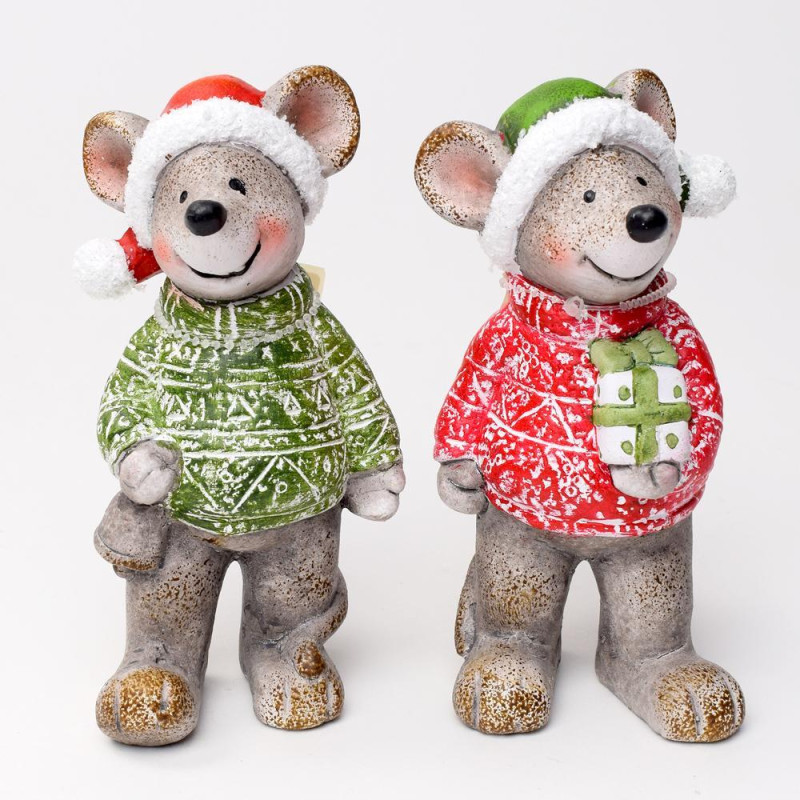 Postavička myš 15 cm keramika mix