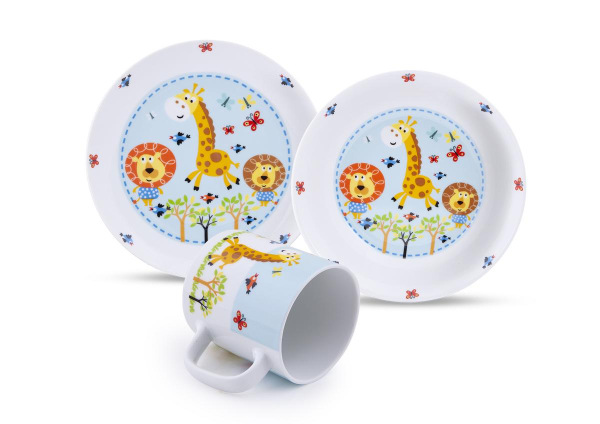 Tanier detský 3-dielna porcelánová sada SAFARI